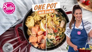 One Pot Lachsnudeln mit Spinat  Sallys Welt [upl. by Nahrut914]