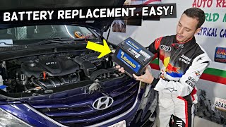 HOW TO REPLACE CAR BATTERY ON HYUNDAI [upl. by Constantina130]