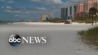 Popular tourist area in Clearwater Beach Florida is nearly empty [upl. by Solberg776]