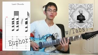 Polyphia  Euphoria Guitar Tutorial w Tabs [upl. by Nnahtur64]