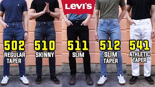 COMPLETE Guide To Levis SlimSkinnyTaper Fit Jeans  502 510 511 512 541 Comparison  Review [upl. by Nahtnoj]