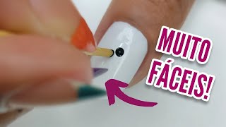 5 modelos de unhas decoradas com PALITO DE DENTE FÁCIL [upl. by Naie]