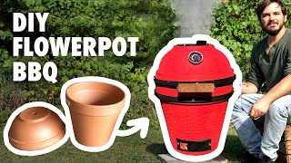 DIY Kamado BBQ grill  from Flowerpots [upl. by Uehttam]