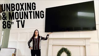 Unboxing LG UHD 86” TV amp Mounting with Sanus Advanced Tilt Wall Mount [upl. by Litt]