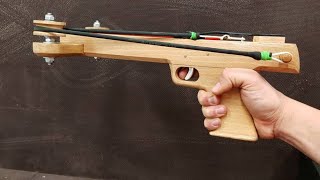 How to Make a Slingshot Crossbow Pistol [upl. by Aibat]