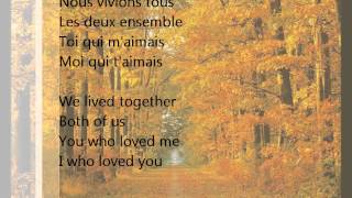 Andrea Bocelli  Les feuilles mortes with FrenchEnglish lyrics [upl. by Anahsat]