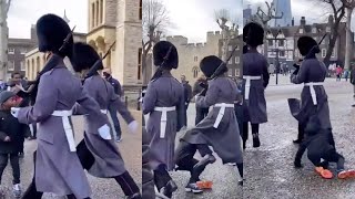 Royal Guard Tramples Child During March [upl. by Sirk]