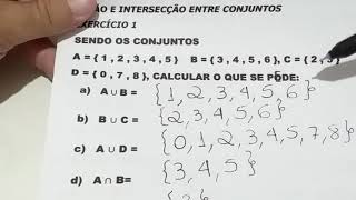 AULA 256  UNIÃO E INTERSECÇÃO ENTRE CONJUNTOS [upl. by Yretsym]