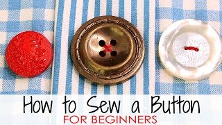 How to Sew a Button  for Absolute BEGINNERS [upl. by Anits]