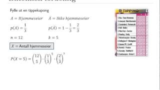 S2  51b  Binomisk fordeling [upl. by Qifahs]