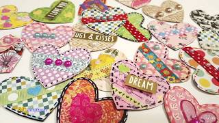 EASY HEART EMBELLISHMENTS USING SCRAPS amp STASH  VALENTINES DAY CRAFTS [upl. by High]