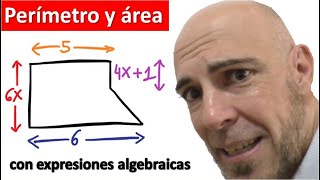 PERÍMETRO Y ÁREA DE FIGURAS CON EXPRESIONES ALGEBRAICAS [upl. by Aimac]