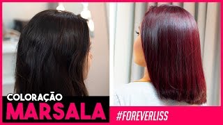 Tinta de Cabelo Marsala Passo a Passo Forever Liss [upl. by Condon668]