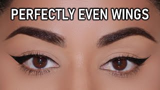 TRY THIS SIMPLE TRICK TO GET PERFECTLY EVEN WINGED EYELINER [upl. by Solokin]