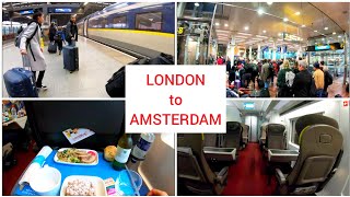 Eurostar London to Amsterdam via Eurotunnel First class 4K [upl. by Waldman]