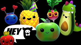 Hey Bear Sensory  Birthday Dance Party  Dancing Fruit  Fun Animation and Upbeat Music [upl. by Netty387]