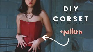 DIY CorsetBustier  PATTERN  How to Sew a Leather Corset  Draping Patterning amp Sewing Tutorial [upl. by Ritch]