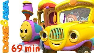 🚐 Wheels on the Bus and Vehicle Songs  Buses Trains Plus Lots More Nursery Rhymes by Dave and Ava [upl. by Keriann]