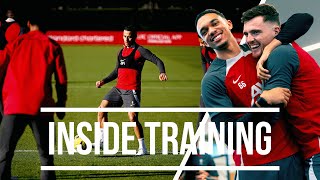 Inside Training Brilliant Goals Skills amp a ThreeShot Challenge  Liverpool FC [upl. by Vtarj]