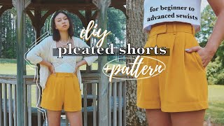 DIY Pleated Shorts  PATTERN  Customizable for Beginner to Advanced Sewists  PERFECT for Summer [upl. by Adirahs]