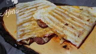 5 dakikada Lavaş Ekmeğinden sucuklu tost nasil yapilirToast mit Lavash Brot [upl. by Nikoletta119]