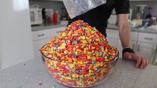 MASSIVE Bowl of Fruity Pebbles Challenge [upl. by Tnomel]