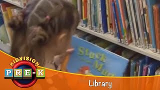 Library  Virtual Field Trip  KidVision PreK [upl. by Ramyaj]