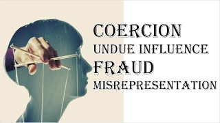 Coercion Undue Influence Fraud Misrepresentation  Indian Contract Act 1872  Law Guru [upl. by Dlopoel554]