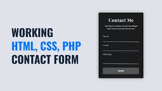 Create A Contact Form with PHP That Can Actually Send Mails [upl. by Aleina]