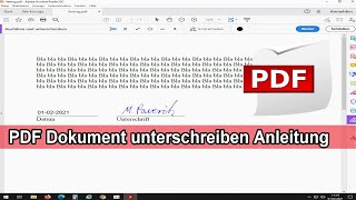 PDF Dokument unterschreiben ohne ausdrucken  PDF Datei Unterschrift digital erstellen amp einfügen [upl. by Kessia395]