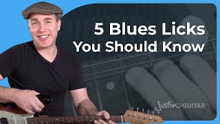 5 Blues Guitar Licks from Minor Pentatonic Scales [upl. by Theis]