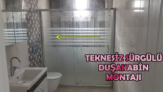 TEKNESİZ SÜRGÜLÜ DUŞAKABİN MONTAJI NASIL YAPILIR  İKİ DUVAR ARASINA DUŞAKABİN 5 MM TEMPERLİCAM [upl. by Pirali]