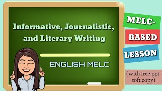 INFORMATIVE JOURNALISTIC AND LITERARY WRITING  MELCBASED LESSON [upl. by Caves188]