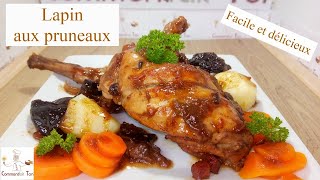 Lapin aux pruneaux  recette facile de LAPIN [upl. by Anaujnas]