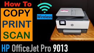 How to Copy Print Scan with HP OfficeJet Pro 9013 Printer Review [upl. by Urd]