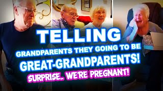 Telling Grandparents they going to be GreatGrandparents Surprise Were Pregnant Announcements [upl. by Aivizt]