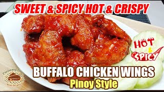 SPICY AND CRISPY BUFFALO CHICKEN WINGS🐔 TAMIS ANGHANG AT ANG YUMMY EASY TO COOK [upl. by Pliam]