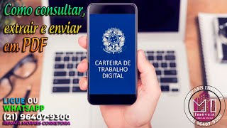 Como Consultar Extrair e Enviar a Carteira de Trabalho Digital em PDF pelo celular  Rápido e fácil [upl. by Anauqahc104]