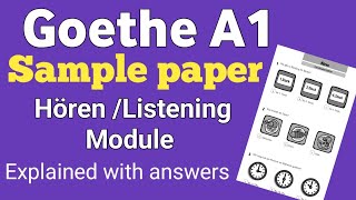 Goethe A1 exam sample question paper with answers Listening module  German language institute [upl. by Osher84]