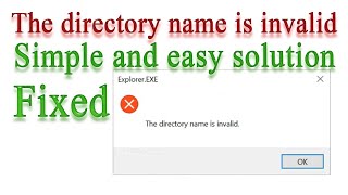 Fix Error  quotThe directory name is invalidquot [upl. by Christye]