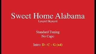 Sweet Home Alabama  Easy Guitar Chords and Lyrics [upl. by Ofori894]