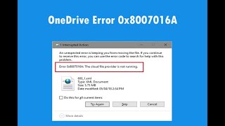 Onedrive Error 0x8007016A [upl. by Matty]