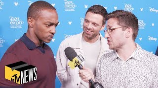 Anthony Mackie amp Sebastian Stan on Captain America’s Suit amp Tom Holland’s Future  MTV News [upl. by Erdnoid]