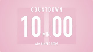 10 Min Countdown Flip Clock Timer  Simple Beeps 🌸🔔 [upl. by Deron]