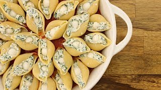 Spinach amp Ricotta Stuffed Pasta Shells Recipe [upl. by Gazzo]