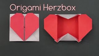 Muttertagsgeschenke basteln einfache Origami Herzbox falten  DIY [upl. by Arahs]