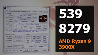 CPUZ Benchmark AMD Ryzen 9 3900X [upl. by Attalie]