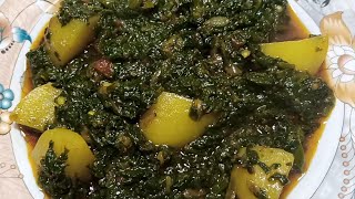 Aloo palak Recipe  Aloo palak salan  Spinach and potatoes salan recipe [upl. by Eugor]