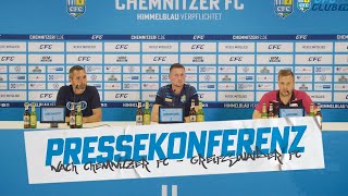 Chemnitzer FC  Pressekonferenz nach dem Heimspiel gegen Greifswalder FC [upl. by Gower]