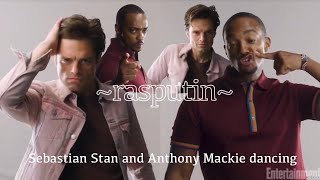 Sebastian Stan amp Anthony Mackie dancing to Rasputin [upl. by Notlit]